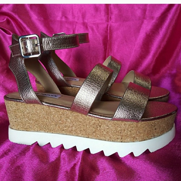 Steve Madden Shoes - **SOLD** Rose Gold Steve Madden Strappy platform